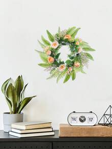 1pc Artificial Rose Green Plant Flower Ring Hanging Decor, Suitable For Valentine's Day, Wedding Party Scene Atmosphere Decoration, Home Living Room Bookshelf Or Window Sill Decoration, As Well As Home Living Room, Outdoor Corridor And Garden Decoration Throughout The Year. - Multicolor - View 11