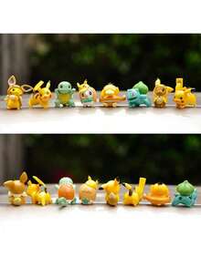 pokemon 8件套迷你宝可梦手办，包含皮卡丘、松鼠等可爱角色，适合摆放在桌面或车内，是圣诞节、万圣节、生日派对的完美礼物，也是热门宝可梦收藏品和动漫周边产品。 - 彩色 - 查看 10