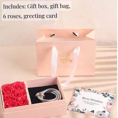 1pc Rose Eternal Flower Gift Box, Exquisite Gift Box, Handmade Creative Gift For Valentine's Day, Birthday, Wedding, Wedding Favor, Desktop Decor, Fashion, , Mother's Day, Bedroom, Living Room Decor, Gift For Friends, Mother's Day Gift, Teacher's Gift, Gift For Mom And Dad, Home Decor, Desktop Animal Collection Gift