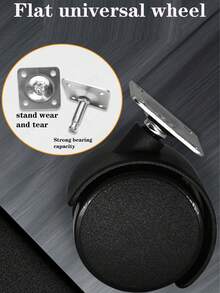 48mm/58mm 4pcs Black Swivel Casters, Heavy Duty, Suitable For Office Chairs, Desks, Computer Stands, Kitchen Racks, Furniture, Planters, And Various Flat-Bottom Household Items