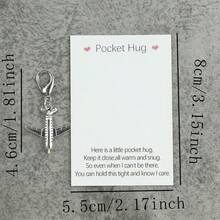 1pc/2pcs/5pcs Silver Airplane Keychain Set, Comes With Pocket Hug Greeting Card, Holiday Gift, Commemorative Gift, Backpack And Car Key Accessories, Good Luck Gift For Friends And Family, Durable, Student Gift, Travel Decor Accessory - Silver - View 2