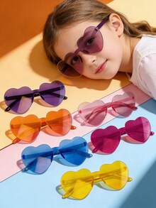 Heart-Shaped Sunglasses, Candy Jelly Colors, Unique Design, Suitable For Both Men And Women, Fashionable Heart-Shaped Glasses - Nhiều màu - Xem 2