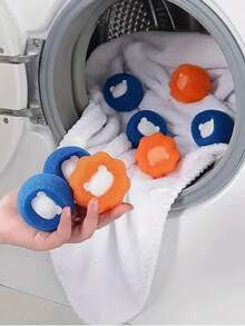 6/8 Sets Of Pet Hair Cleaning Laundry Balls, Fluffy And Soft, Non Stick To The Hands, Reusable, Durable, Effective In Collecting Fluff On Clothes, Essential For Pet Owners, Washing Drum, Cat And Dog Hair Washing Machine Fluff Remover - Multicolor - View 1