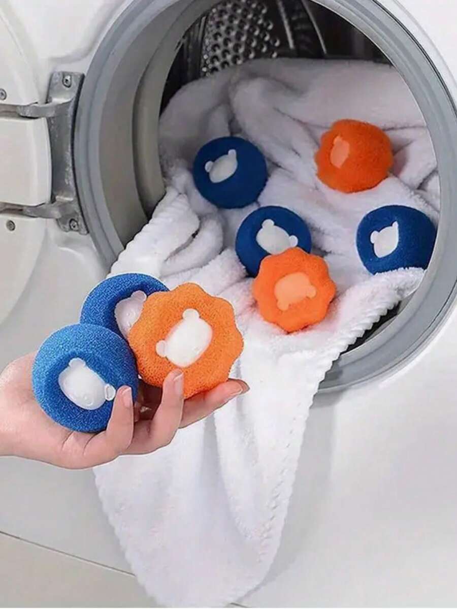 6/8 Sets Of Pet Hair Cleaning Laundry Balls, Fluffy And Soft, Non Stick To The Hands, Reusable, Durable, Effective In Collecting Fluff On Clothes, Essential For Pet Owners, Washing Drum, Cat And Dog Hair Washing Machine Fluff Remover - Multicolor - View 1