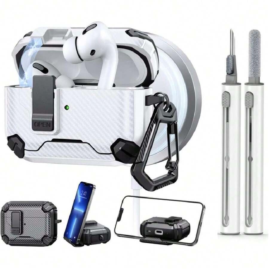 Funda Rudo para Apple  Pro 2, con Cerradura de , Capacidad Imántica, Soporte para Teléfono Móvil, Protección contra Caídas, Arañazos y Polvo, con Kit de Limpieza,36995447 - Rojo - Ver 1