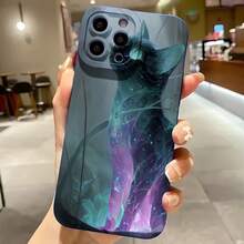 2026 nueva funda de teléfono esmerilada, funda de teléfono con diseño de gato y brillo cósmico para iPhone 17 14 13 12 11 Pro Max y  Galaxy S23 S22 S21 S20 Plus, funda protectora para teléfono, regalo de pareja para novio y novia, presente de vacaciones - Azul Klein - Ver 2