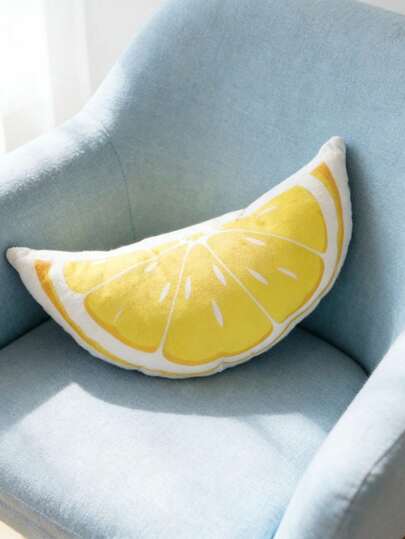 柠檬片和草莓造型抱枕 - 充满活力的水果设计，柔软透气的面料，清新夏日家居装饰，厨房/客厅点缀的可爱礼物