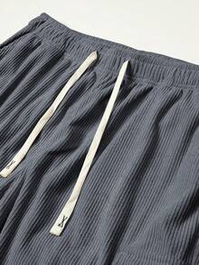 Hidkat 男士灯芯绒工装慢跑裤，多口袋休闲街头风 - 灰色 - 查看 4