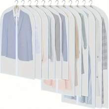 10 Stück/5 Stück/1 Stück Kleiderschutz, moderne halbdurchsichtige staubdichte Haushaltshülle, verstärkter Reißverschluss Anzugsabdeckung, wasserdichte Kleidungsabdeckung, Hochzeitskleid Schutz - Weiss - Übersicht 1