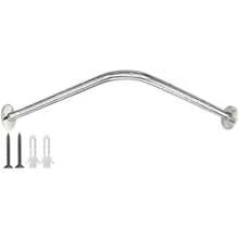 Barra de Baño para Cortina, Barra de Cortina de Ducha Extensible de 60-95 cm en Forma de L de Acero Inoxidable, Tubo para Cortina de Baño de Esquina, Plateada(Plateado) - Multicolor - Ver 10