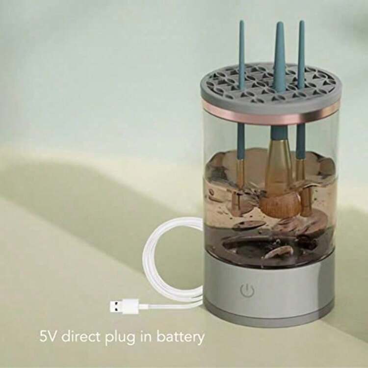 Lavadora de Brochas de Maquillaje Limpiador Automático de Brochas Cosméticas Herramientas de Brochas de Maquillaje para Todos los Tamaños - como en la foto - Añade 4