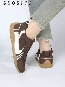Women's New Lightweight Comfortable Casual Outdoor Skateboard Shoes - Brown - View 6
