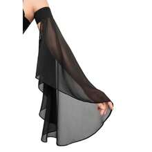 Women's Victorian Long Tulle Gloves Gothic Black Lace Chiffon Detachable Sleeves Vampire Witch Cosplay Costume - Đen02 - Xem 1