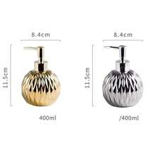 Luxury Gold/Silver Soap Dispenser, With Press-Down Handle, Ceramic Soap Dispenser, Silver Soap Dispenser, With Stainless Steel Tray, Bathroom Accessories - Multicolor - View 19