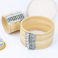 10pcs Bamboo Embroidery Hoops, 8cm/10cm/15cm/20cm - Apricot - View 2