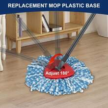 Spin Mop Replacement Head Base Compatible With Oceda EasyWring 1-Tank System Mop Rotating Triangle Mop Head Cover Replacement Rotating Mop Base Plastic Base For Spin Mop Accessories - White - View 6