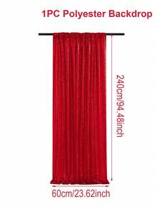 1/2/4件組紅色亮片派對背景布，60 X 240cm，生日派對裝飾用品背景橫幅，可重複使用於居家裝飾、婚禮裝飾、派對裝飾，適用於金屬拱門框架和氣球，背景裝飾，也適用於日常使用，閃亮背景永不過時 - 紅色 - 查看 11