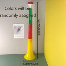 1个随机颜色啦啦队加油扩音器，可扩展设计，增强足球、篮球和户外活动的比赛氛围