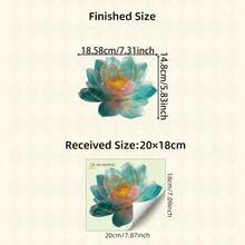 BRUP 1pc Green Light Luminous Lotus Toilet Sticker, Lifelike Plant-Themed Sticker, Removable Self-Adhesive PVC Sticker, Suitable For Toilet Lids And Water Tanks In Bedrooms And Bathrooms, Creative Luminous Sticker