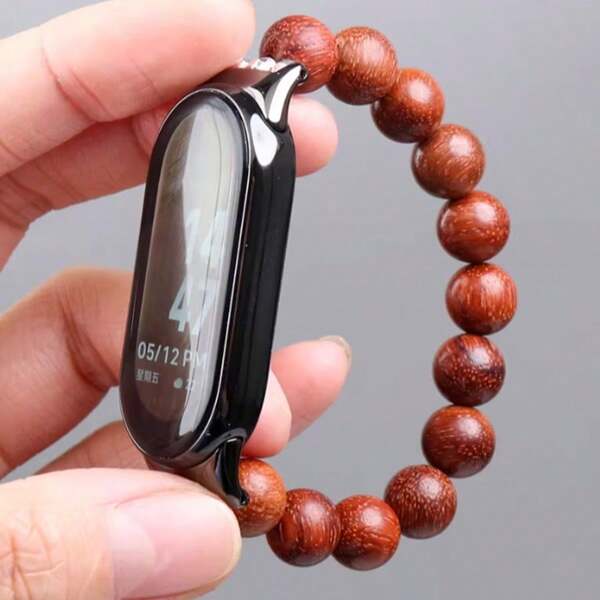 Beaded Bracelet Strap For Xiaomi Mi Band 10/9/8 NFC, Bodhi Sandalwood Bead Wristband For Mi Band 8/9 Pro