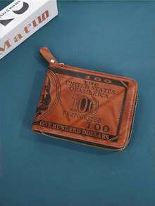 男士钱包，时尚复古休闲风，高品质大容量多隔层零钱包，现货，超轻便，流行款式，短款拉链钱包，男士理想礼物 - 彩色 - 查看 12