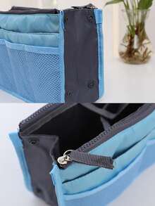 1pc Bag-In-Bag Storage Bag Bag-In-Bag Cosmetic Bag Toiletry Bag Liner Bag, Large Capacity Storage Bag Multi-Functional Liner Bag Double-Layer Zipper Travel Convenient Separation Storage Bag Portable Cosmetics Storage Bag