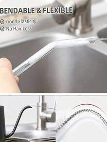 多功能微型清洁刷，多尺寸清洁刷（13种尺寸+收纳盒），厨房奶瓶清洁刷，长吸管刷，小奶瓶刷，吸管刷，管道清洁刷，用于清洁水壶和难以清洁的角落和缝隙 - 白色 - 查看 3