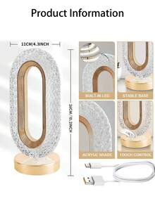 ضوء ليلي ديكوري قابل للتخفيت ب- 3 درجات حرارة لون قطعة واحدة قابل لإعادة الشحن - شحن-ثلاث درجات حرارة اللون - مشاهدة 4