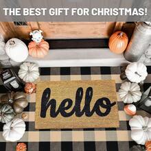 IOHOUZE Buffalo Plaid Checkered Rug 3x5 Ft Front Door Mats, Washable Area Rugs For Front Porch, Welcome Mats Indoor Outdoor, Entryway Rug For Entryway, Home Entrance, Tan Black,One-Size,TanandBlack3x5Rectangular - TanandBlack3x5Rectangular - View 3