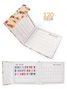 120 Colors Nail Polish Display Book, Includes 120 Pieces False Nails, Nail Polish Gel Display Chart, Nail Salon Studio Nail Art Sample Color Card Cardboard Nail Design Display Box - Multicolor - View 7