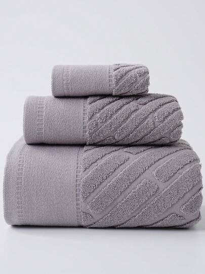 3条/套 450克/平方米 粉色毛巾套装 - 现代超柔软高吸水性速干浴巾，轻便不掉毛客用毛巾，耐用100%纯棉浴室毛巾套装，适用于水疗中心、家居、礼品