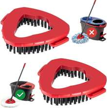 2 Pcs Scrub Brush Replacement Head For O Cedar EasyWring Spin Mop 1 Tank System, Shower Floor Scrubber, Microfiber Triangle Hard Bristle Cleaning Brush For Bathroom Kitchen Pool, Glass And Tile Walls - Màu A - Xem 1