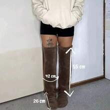 1pair Women's Winter Over Knee High Fuzzy Socks,Plush Cozy Slipper Stockings,Furry Long Leg Warmers Winter Home Fluffy Sleeping Socks,Fuzzy Knee-High Warmth Long Leggings,Warm Socks,Socks For Women,Christmas Socks,Maternity Socks Can Be Used As Open Toe Socks Or Footless Socks