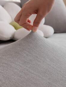 1pc 4-Season Stretch Chenille Sofa Cover, Fabric Anti-Slip Full Wrap Sofa Seat Cushion Slipcover, Machine Washable Dust-Proof Couch Protector, Pet Friendly Home Decor For Bedroom, Office, Living Room - Light Grey - View 8