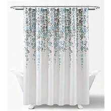 Decor - Cortina de Ducha de Flores lloradas, 72 x 72 Pulgadas, Azul y Gris(Azul y gris) - Multicolor - Ver 2