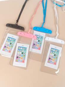 1个防水袋 通用防水手机袋 气囊防水手机袋 游泳水下防水手机套 沙滩手机干袋 适用于智能手机 - 彩色 - 查看 3