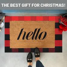 IOHOUZE Christmas Buffalo Plaid Rug 2x3 Ft Outdoor Indoor Doormat Red Black Checker Washable Area Rug Woven Cotton Checkered Front Porch Mat Christmas Decor For Front Door Entryway Home Entrance,One-Size,RedandBlack2x3Rectangular - Persegi Panjang Merah dan Hitam 2x3 - View 3