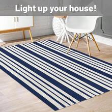 IOHOUZE Navy And White Striped Rug 3'x5' Front Door Rugs Outdoor, Washable Area Rug For Front Porch, Spring Summer Doormats Outdoor Indoor, Cotton Rugs For Entryway Porch Entrance,One-Size,NavyandWhiteStripe3x5Rectangular - NavyandWhiteStripe3x5Rectangular - View 10