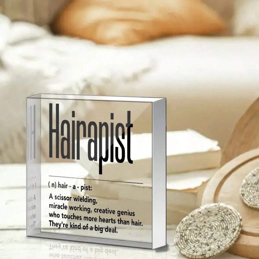 1 Piece 2D Flat Hairstylist Desk Sign Decoration, Suitable For Salon Professionals And Barbers, No Power Needed - Multicolor - View 1