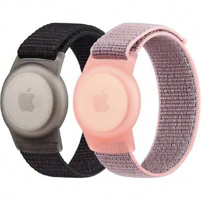 2 PACK Pulsera AirTag para niños, funda Apple Air Tag con pulsera de nailon, funda antipérdida para rastreador GPS correa de reloj elástica, adecuada para niños, personas mayores,36979998