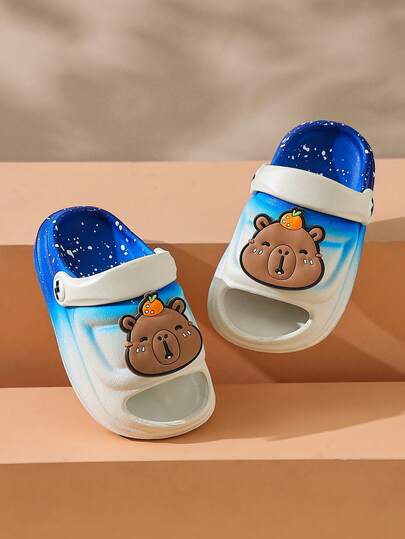 1 Pair Capybara Design Kids Breathable Sandals, Cartoon Indoor Home Slippers For Toddler Boys And Girls, Suitable For Spring/Summer