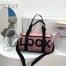 Large Capacity Lightweight Travel Sports Gym Bag, Luggage Backpack, Yoga Bag, Short Trip Bag, Fashionable Cylindrical Gym Bag - Multicolor - View 13