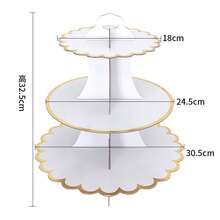 Metallic Edged Cupcake Stand, Multi-Tier Dessert Display Rack, Cupcake Holder For Wedding, Birthday Party, Dessert Table - Multicolor - View 10