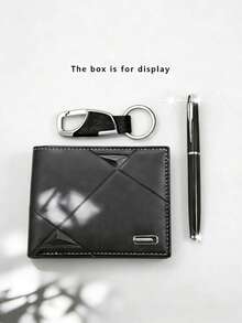 3pcs Men's Luxury Business Wallet Set, Exquisite And Fashionable Design, High-End Luxury Combination, Ideal Holiday Gift For Boyfriend/Father On Christmas, Valentine's Day, Halloween, Anniversary, Birthday (Gift Box Not Included, For Display Only) - 3PCS Men's Fashion Wallet B - View 11
