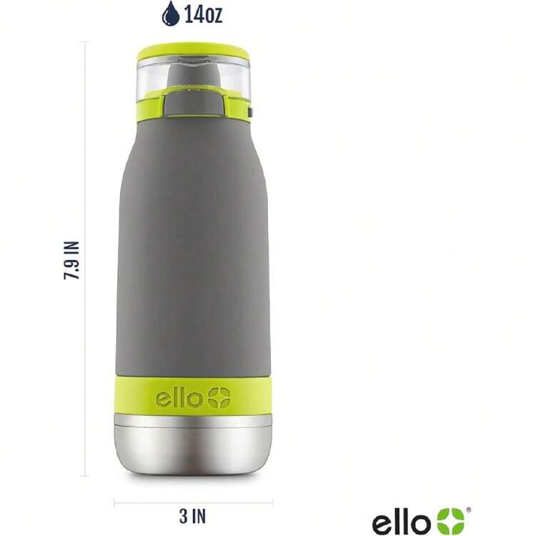 Emma - Botella de Agua de Acero Inoxidable con Aislamiento al vacío para niños con popote Antimicrobiano,36983910 - Morado Violeta - Añade 6