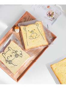 100pcs/Pack Bread Bags, Toast Bags, Bread Packaging Bags, Self-Adhesive Bags, Baked Goods & Fruit Packaging Bags, Self-Sealing Bags, Home & Kitchen Storage Supplies, Back To School Essentials - Clear - View 11