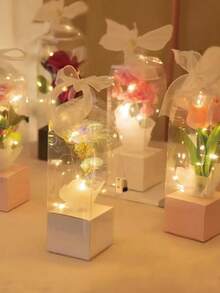 1~10Pcs Portable Transparent Flower Box Handheld Plastic Bouquet Packaging Box Birthday Wedding Valentine's Day Flower Boxes - Multicolor - View 10
