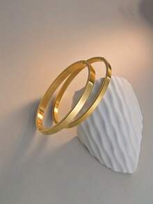 1 chiếc vòng tay bằng thép không gỉ, đánh bóng, kiểu dáng thời trang, đa năng, bề mặt như gương, phù hợp cho nữ, đeo hàng ngày. - vòng đeo tay - Xem 7