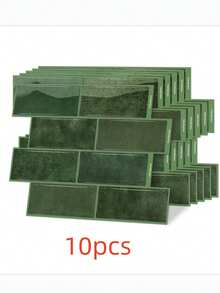 Waterproof Brick Pattern 2D Textured Wall Panels DIY Tiles,Removable Self Adhesive Wall Tile Sticker Kitchen Bathroom Backsplash For Festival Layout - Dark Green - View 8