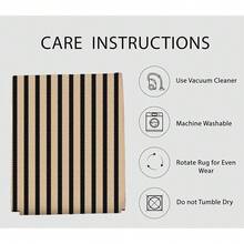 IOHOUZE Striped Area Rug 2'x4.3' Front Door Rugs Small Washable Area Rug For Front Porch, Spring Summer Welcome Door Mats Outdoor Indoor, Doormat For Entryway Porch Entrance, Tan/Black,One-Size,TanFFBlackssstripe2x44inchRectangular - TanFBlacksstripe2x44inchRectangular - View 6